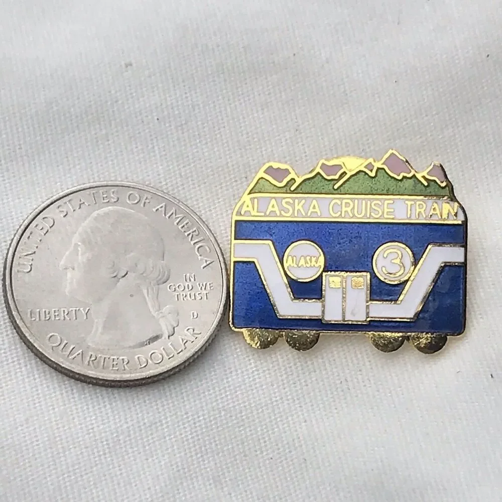 Alaska Cruise Train Vintage Pin Brooch Eagle River AK